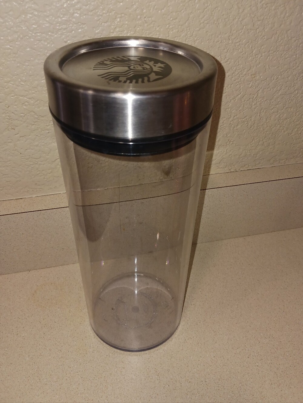 Starbucks Clear Storage Canister with Brushed Silver Lid